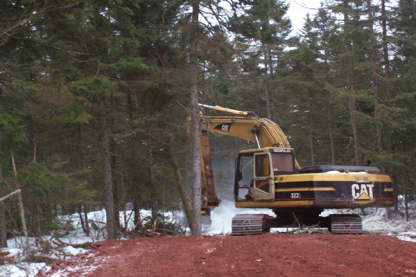 Clearing a Right-of-Way and construction of an access road.